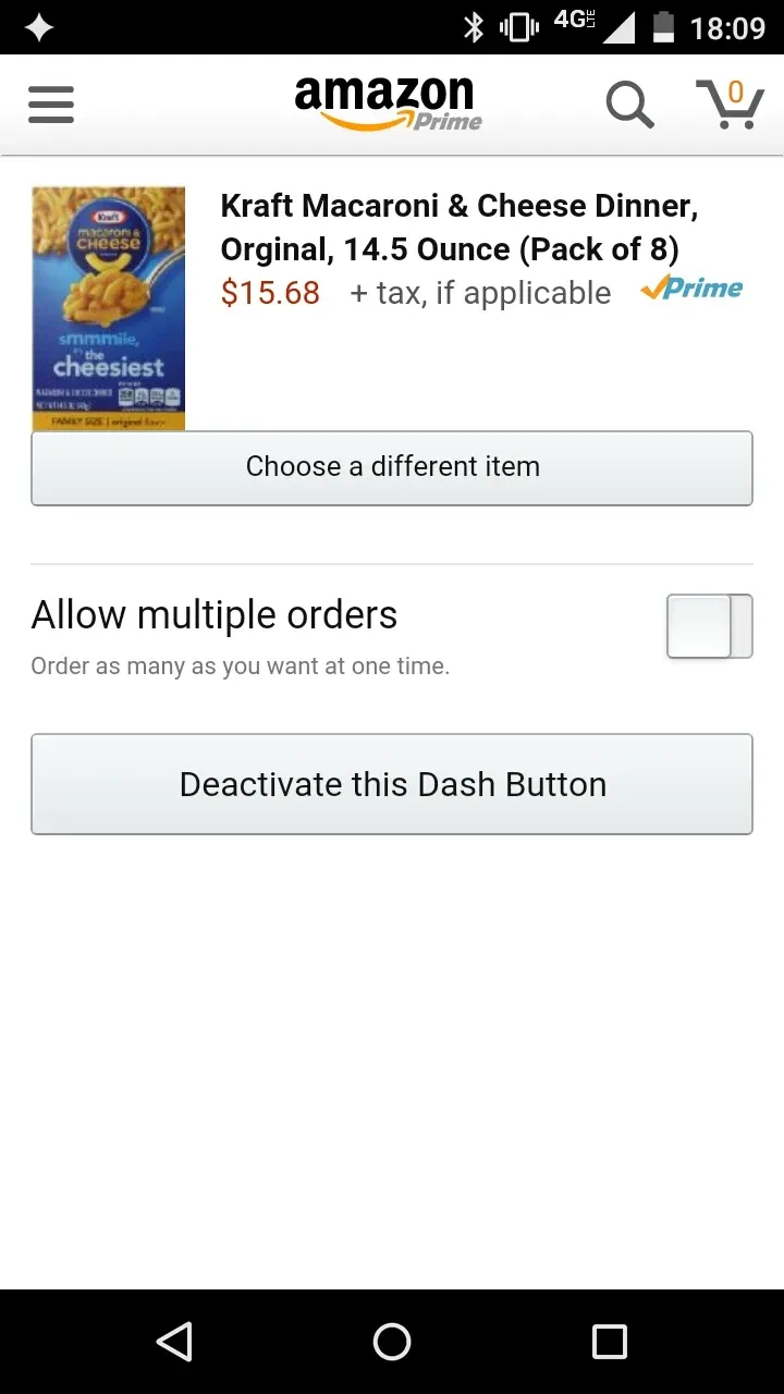 Multiple-item ordering is off by default