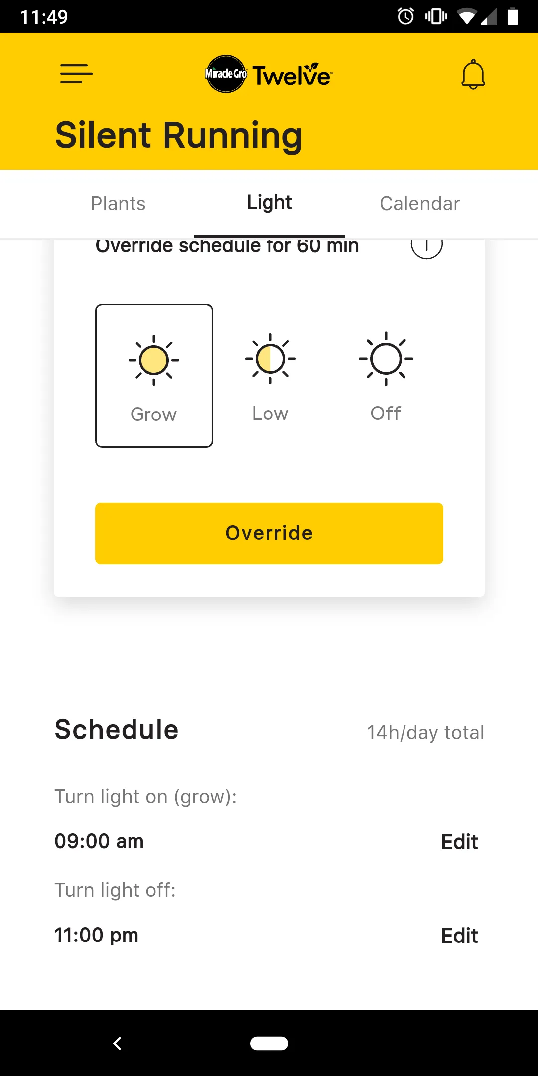 Miracle Gro app screenshot