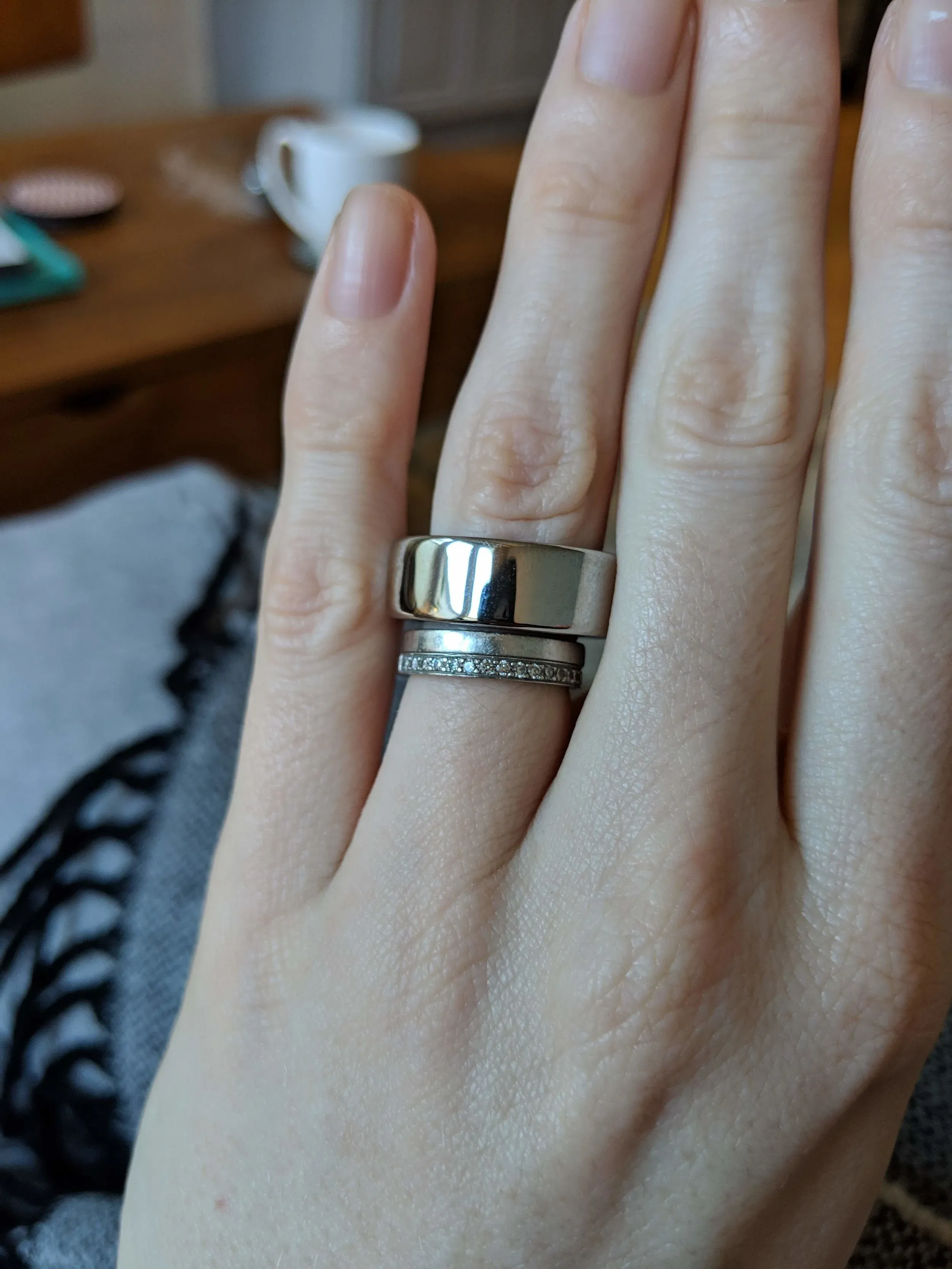 Oura ring compared to an actual ring