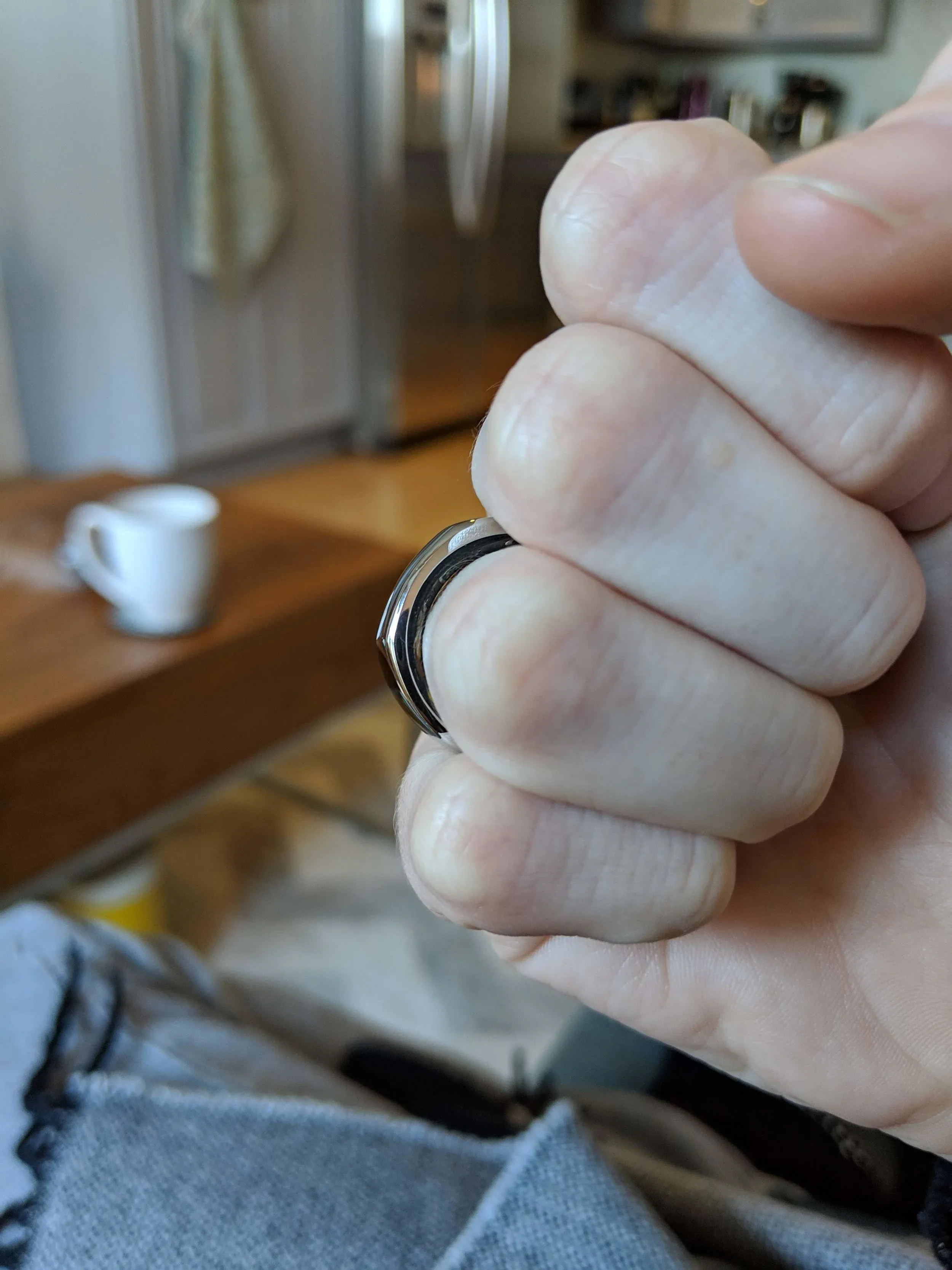 Oura ring compared to an actual ring